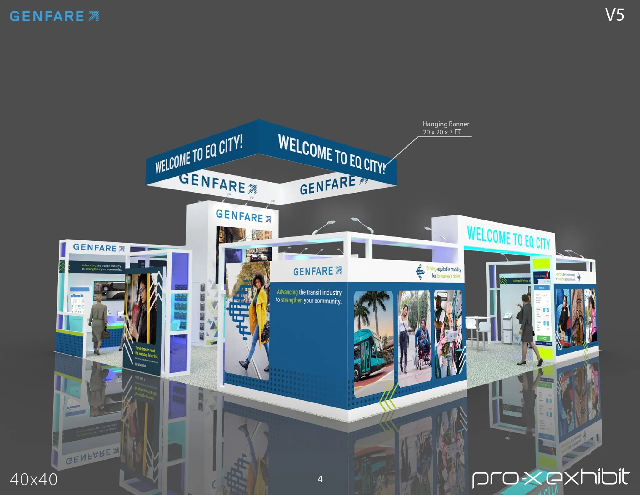 40x40 Island booth design by Pro-X Exhibits
